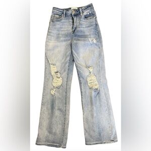 Ingene Gene Los Angeles Distressed Stretch Straight Leg Jeans Size 3/25